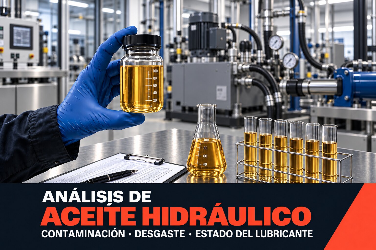 Análisis de aceite hidráulico industrial